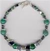 Sterling Silver & Hematite/Malachite/Chinese Jade Single Bracelet