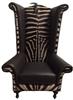 Burchell Zebra Hide Wingback Chair