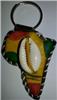 Africa-Cowrie Shell Key Chain (Rasta Color)